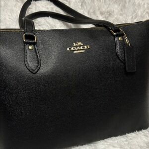 Coach Black Textured Leather Handbag